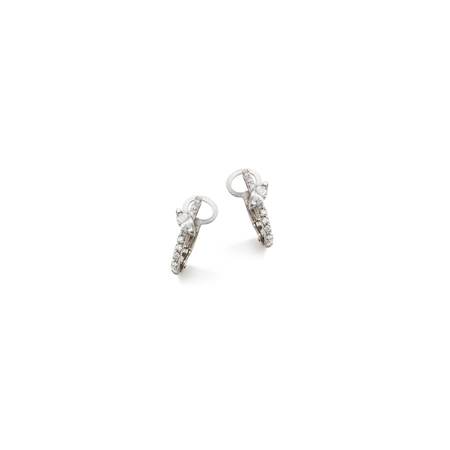 Small hoop earrings with navette BALANCE | OR OVAL XSAU18B MRQ PV CT 0,18+0,11